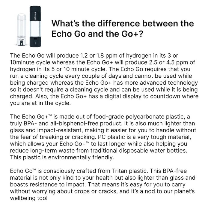 Echo Go Hydrogen Water Bottle